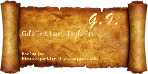 Gürtler Irén névjegykártya