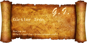 Gürtler Irén névjegykártya